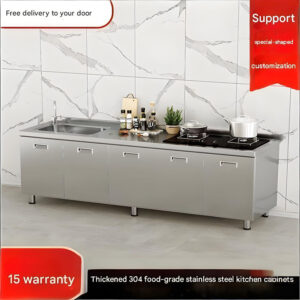 304 Stainless Steel Kitchen Cabinet, Extra Thick, Integrated Kitchen Cabinet, Household Stove Cabinet, Storage Cabinet, Dish Cabinet, Sink Cabinet, New Kitchen Storage Cabinet