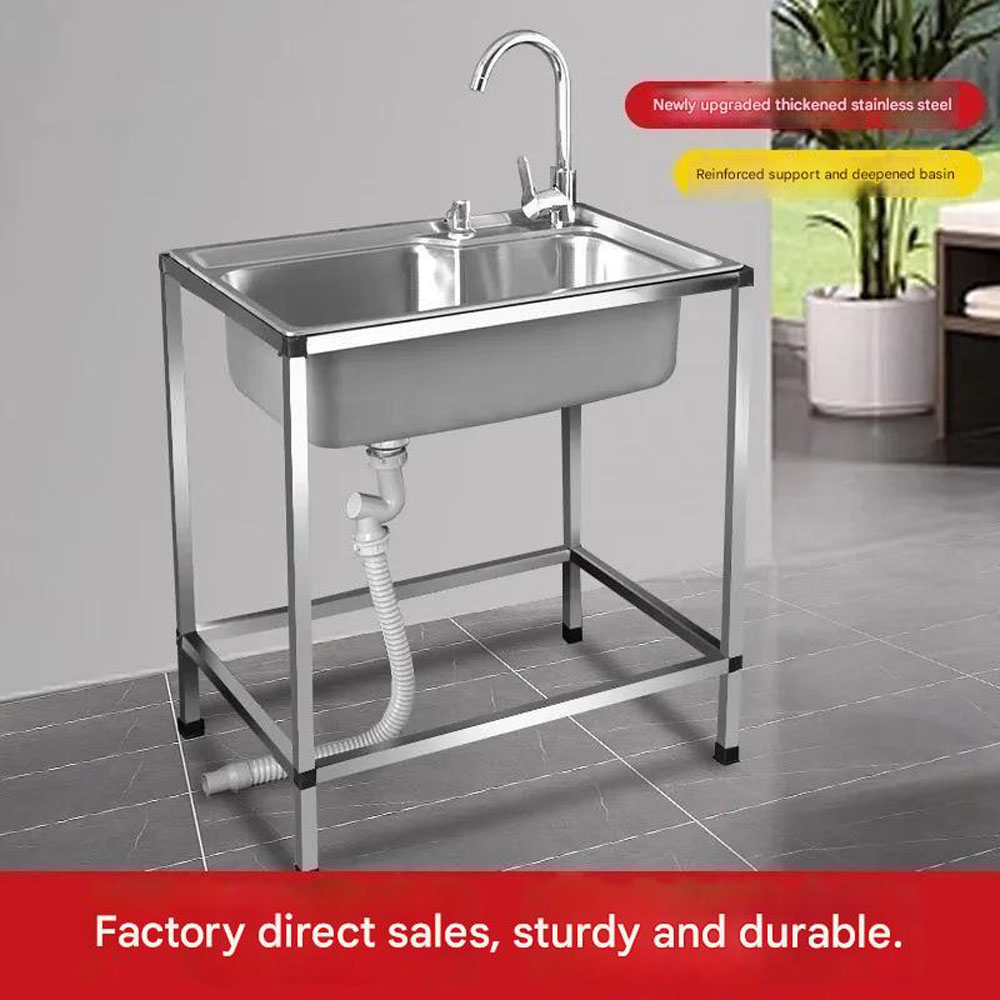 Temporary handwashing basins and sinks for construction sites, combined with vegetable washing basins and dishwashing basins, with brackets and floor-standing sinks. - Image 2
