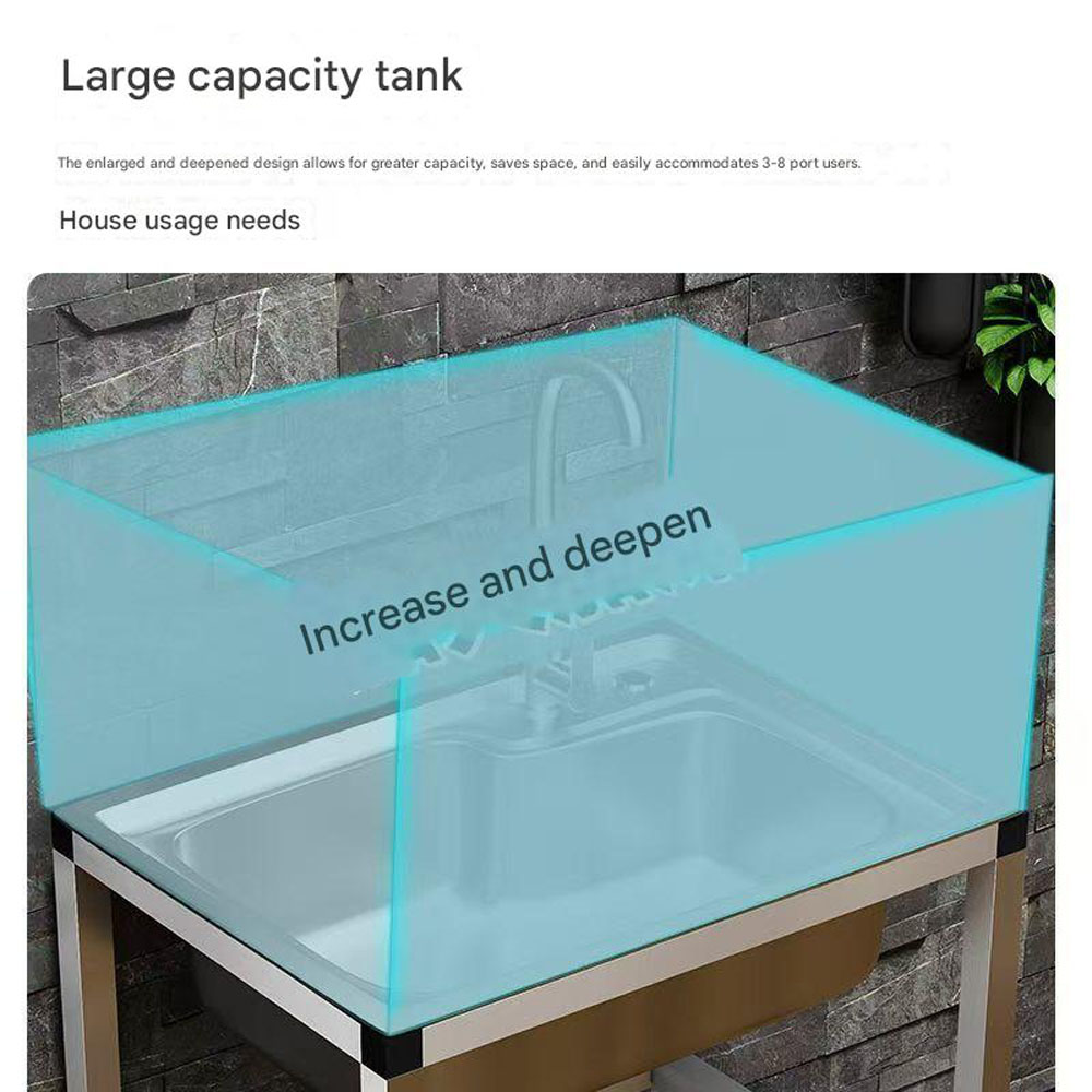 Temporary handwashing basins and sinks for construction sites, combined with vegetable washing basins and dishwashing basins, with brackets and floor-standing sinks. - Image 5