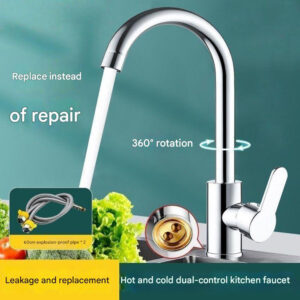 Kitchen faucet, universal hot and cold water sink/vegetable basin/vegetable basin/bowl, splash-proof single cold water only.