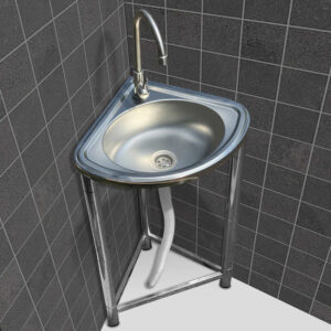 Small kitchen savior: 304 stainless steel triangular single basin sink