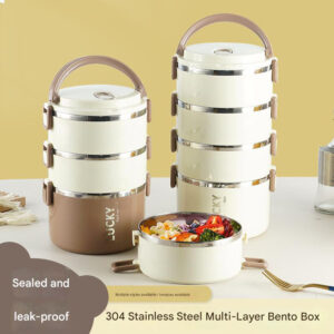 Large capacity 304 stainless steel insulated lunch box, multi-compartment bento box, lunch box for office workers and students.