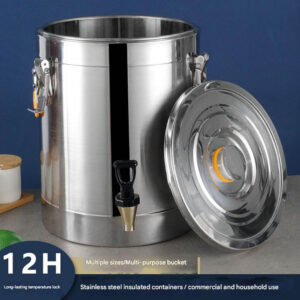 304 Stainless Steel Insulated Container — Large Capacity, Double-Layer Thickened Commercial-Grade Thermal Bucket for Night Market Stalls (Ideal for Ice, Rice, or Milk Tea)