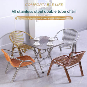 Chairs — Home Dining Set, Beach Chairs, Stainless Steel Balcony Seating, Outdoor Leisure Chairs, Backrest Chairs (Single-Seater)