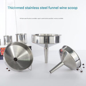 Factory direct supply stainless steel funnel non-magnetic thickened with filter large diameter wide mouth wine funnel can be hung wholesale