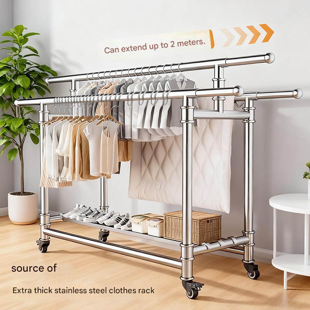 Stainless Steel Outdoor Balcony Drying Rack — Foldable, Freestanding, and Multifunctional — The Ultimate Tool for Drying Bedding and Clothes, Featuring Wind-Resistant Design - Image 3