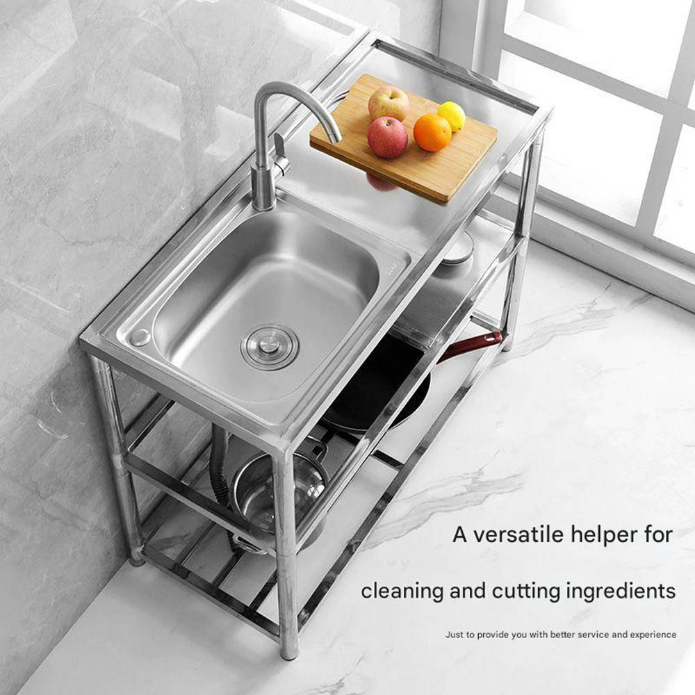 Extra-thick reinforced non-magnetic stainless steel integrated countertop for single and double sinks in the kitchen - Image 2