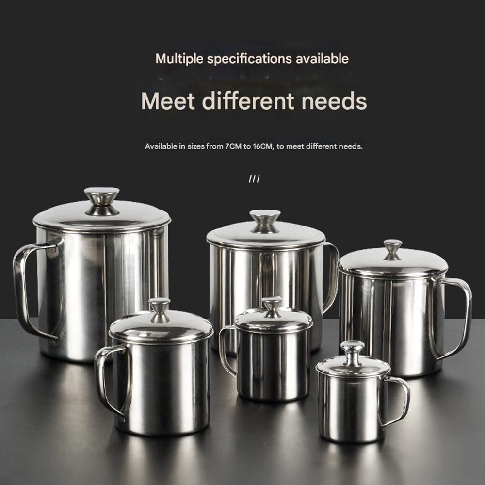 304 stainless steel water cup, thick and large capacity tea cup, kindergarten-specific cup with heat insulation and anti-scald strip, lid-on cup, wholesale available - Image 4