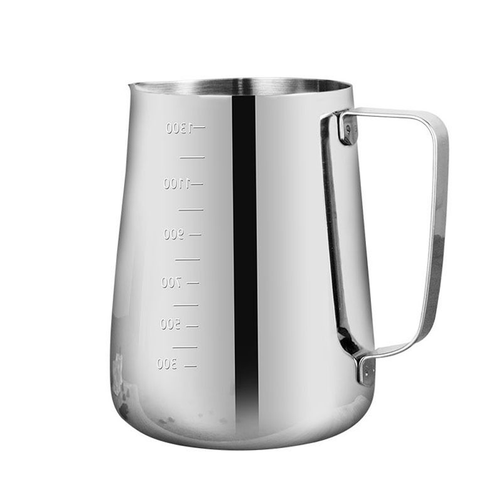 Stainless steel cup with scales inside and outside coffee measuring cup with thick pointed mouth, flower cylinder, milk bubble cup and milk kettle. - Image 5