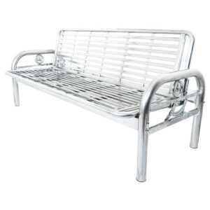 Stainless Steel Foldable Dual-Purpose Sofa Bed — Iron-Frame Folding Bed for Office or Living Room — Single-Person Nap Bed
