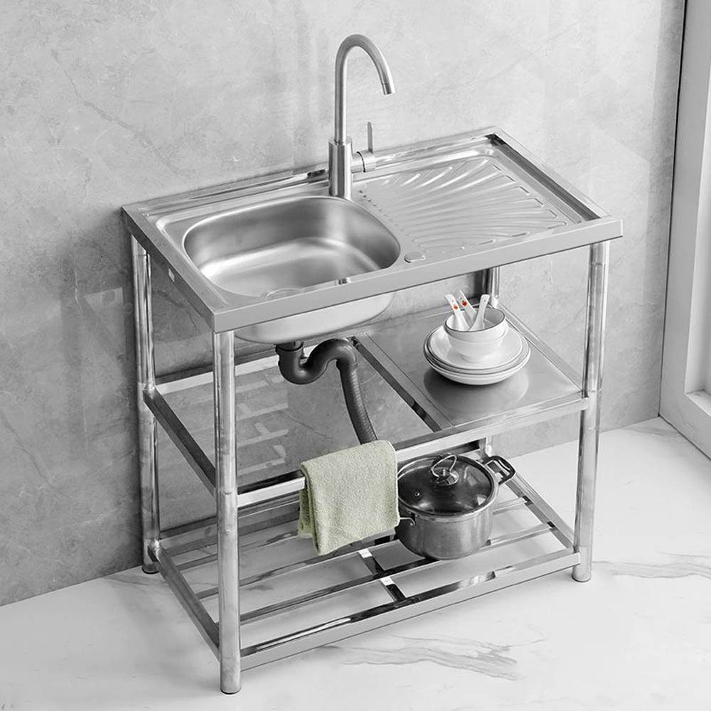 Extra-thick reinforced non-magnetic stainless steel integrated countertop for single and double sinks in the kitchen - Image 4